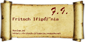 Fritsch Ifigénia névjegykártya